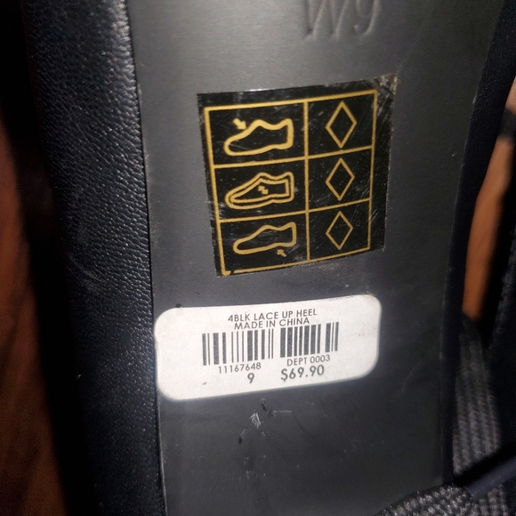 NWT Black Lace Up Stiletto Booties - Picture 6 of 7